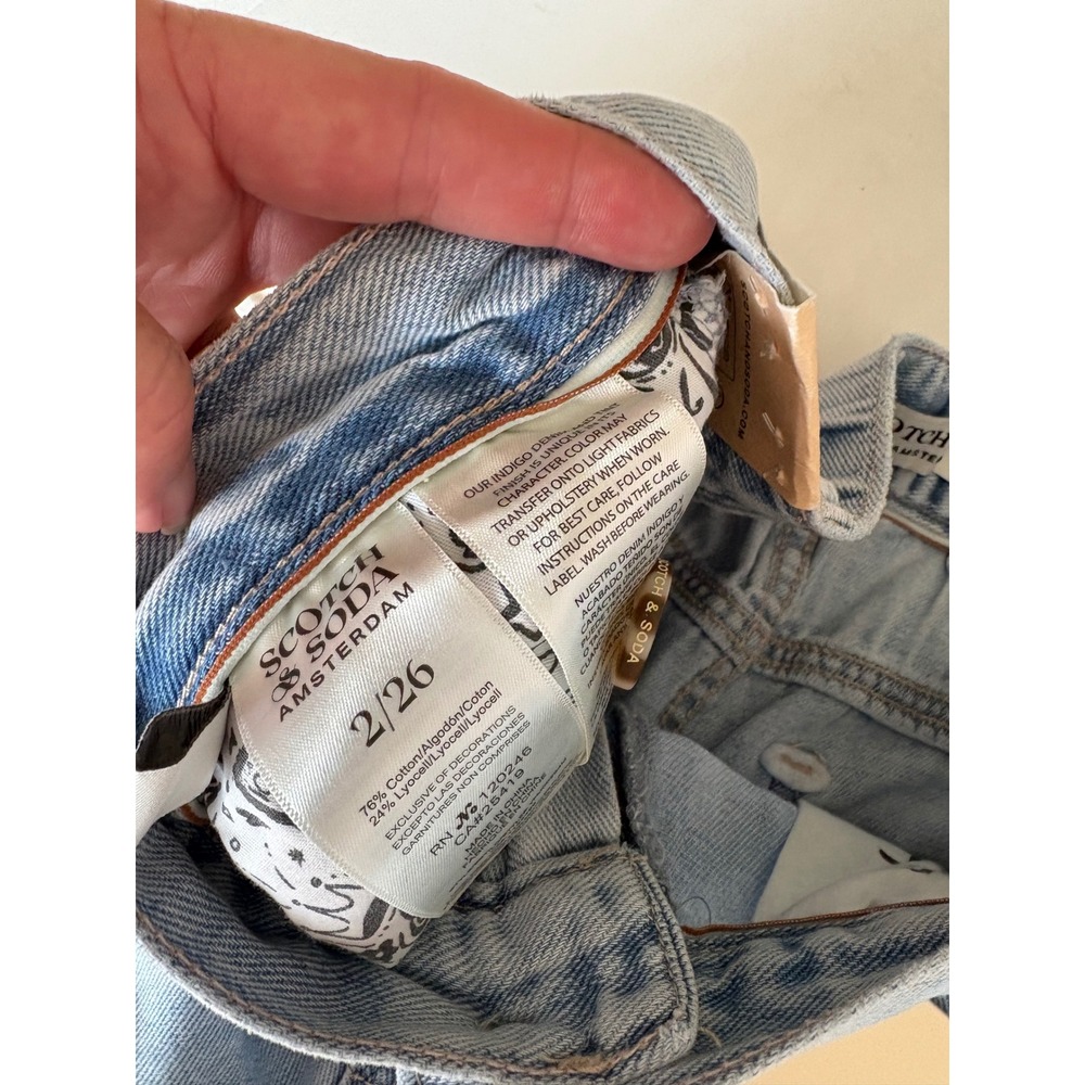 Scotch & Soda Chelsea Hotel Wide Leg Pleated Jeans Light Indigo 26 - Picture 7 of 8